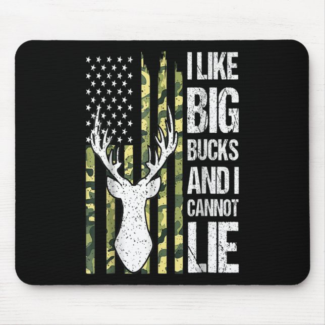 American Flag I Like Big Bucks And I Cannot Lie De Mouse Mat (Front)
