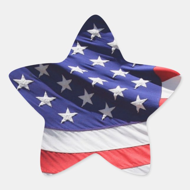 American Flag. I Love the USA. Star Sticker (Front)