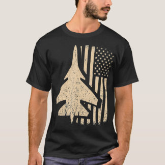 American Flag I USA Aeroplane I Patriotic Fighter  T-Shirt