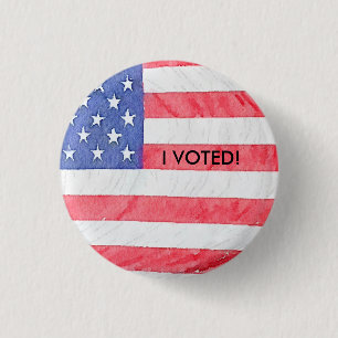 American Flag "I Voted" Election Button