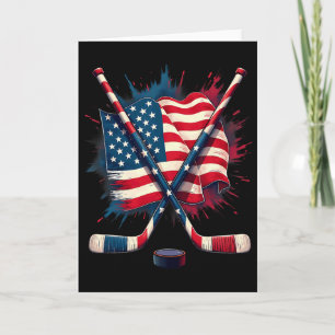 American Flag Ice Hockey  Card