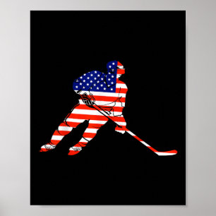 American Flag Ice Hockey Usa T-shirt T-shirt.png  Poster