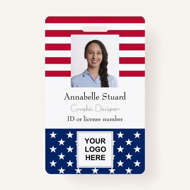 American Flag  ID Badge (Front)