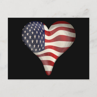 American Flag In A Heart Postcard