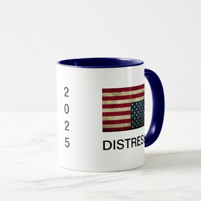 American Flag in Distress Coffee Mug (Front Right)