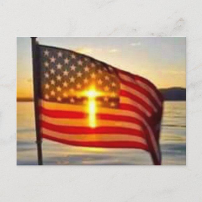 american flag in the sun postcard (Front)