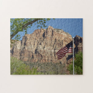 American Flag in Zion National Park I Jigsaw Puzzle