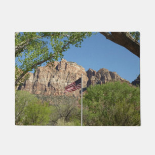 American Flag in Zion National Park II Doormat