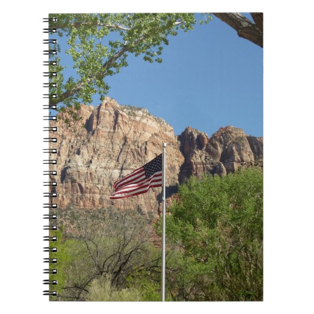 American Flag in Zion National Park II Notebook (Front)