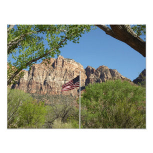 American Flag in Zion National Park II Photo Print