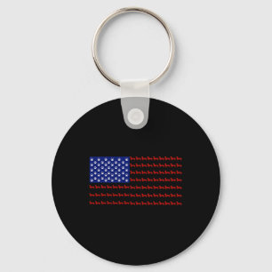 American Flag Independence Day Gift Key Ring