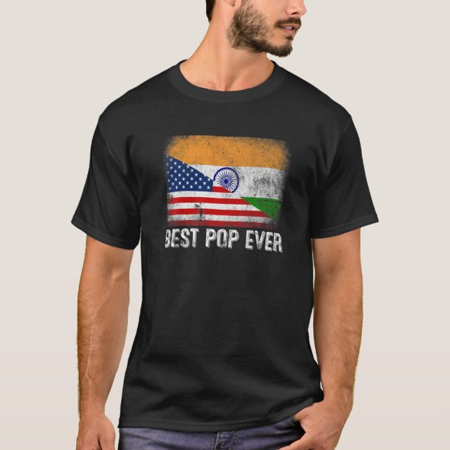American Flag & India Flag Best Pop Ever Family T-Shirt (Front)