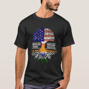American Flag Indian India Roots Punjabis Family H T-Shirt