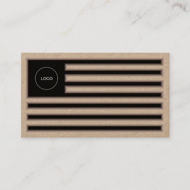 American flag inspired faux wood Business Card (Front)