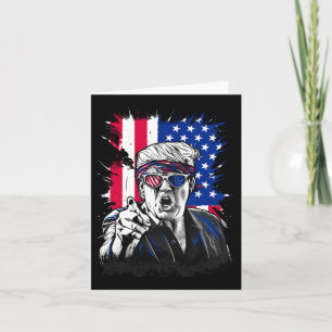 American Flag Intense Face Expression Trump  Card