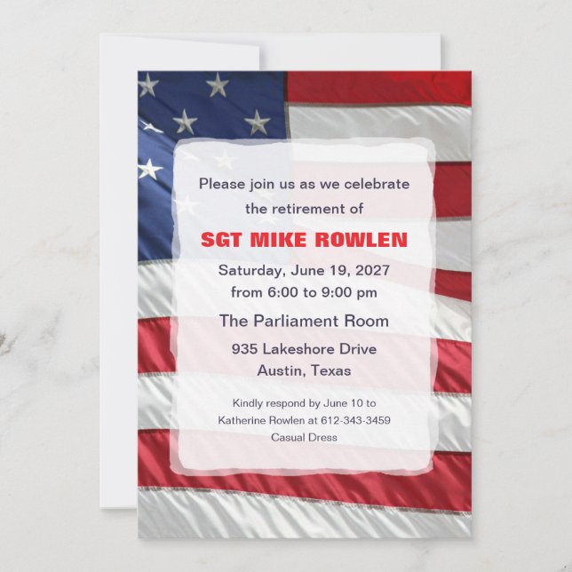 American Flag Invitation (Front)