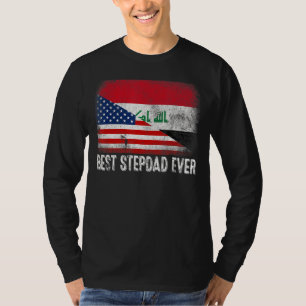 American Flag & Iraq Flag Best Stepdad Ever Family T-Shirt
