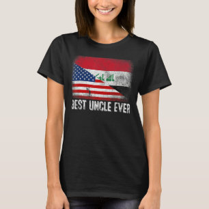 American Flag & Iraq Flag Best Uncle Ever Family T-Shirt