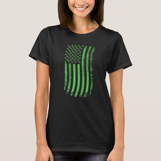 American Flag Ireland Flag Saint Patricks Day T-Shirt (Front)