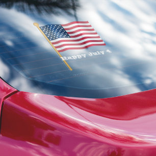 American Flag July 4 Window Cling
