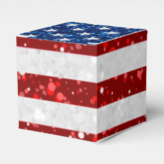 American Flag July 4th Glitter Favour Box
