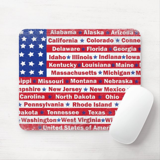 American flag July 4th  Mouse Mat (With Mouse)