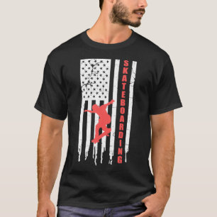American Flag July 4th Retro Skateboard Gift n Ska T-Shirt