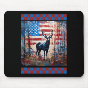 American Flag Jungle Hunting Lover Camo Deer Art H Mouse Mat