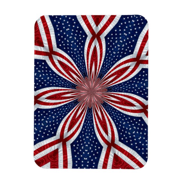 American Flag Kaleidoscope Abstract 1 Magnet (Vertical)
