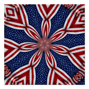 American Flag Kaleidoscope Abstract 1 Poster