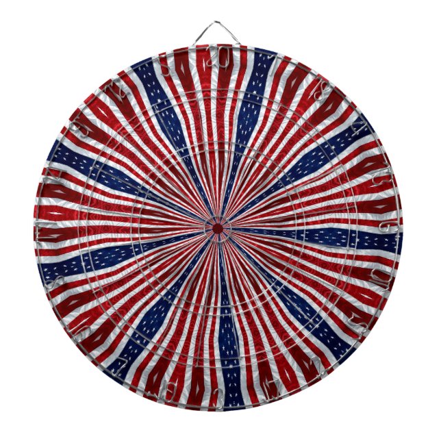 American Flag Kaleidoscope Abstract 2 Dartboard (Front)