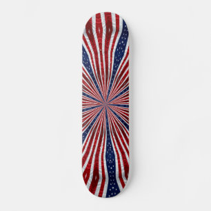American Flag Kaleidoscope Abstract 2 Skateboard