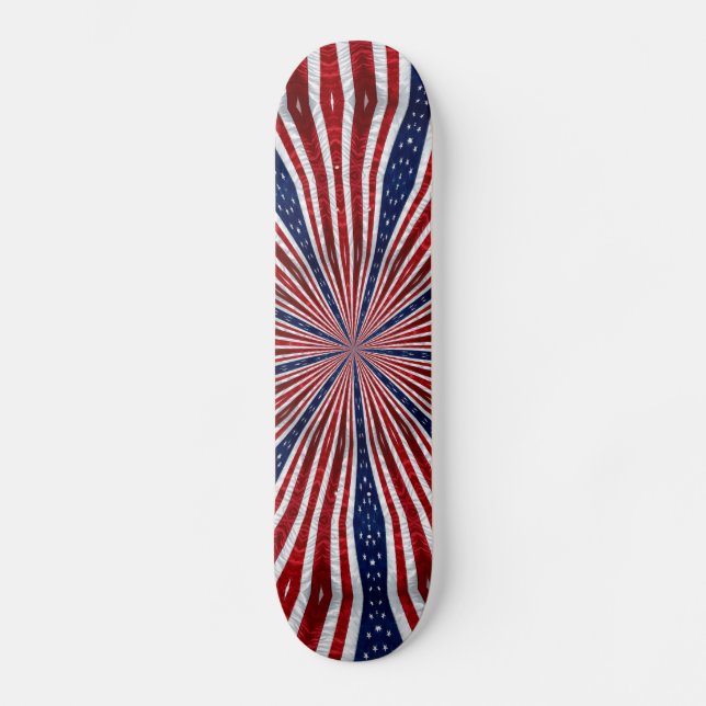American Flag Kaleidoscope Abstract 2 Skateboard (Front)