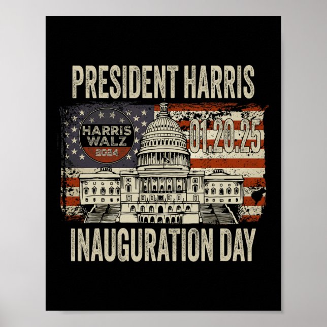 American Flag Kamala Harris President Inauguration Poster (Front)