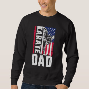 American Flag Karate Dad Silhouette 4th Of July Fa Sweatshirt