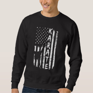 American Flag Karate Fan Usa Karate Player Flag Si Sweatshirt