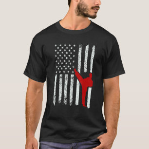 American Flag Karate Fighter T-Shirt