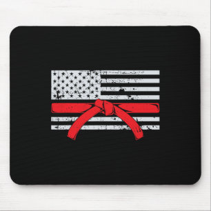 American Flag Karate Gift Tae Kwon Do Fighter Comt Mouse Mat