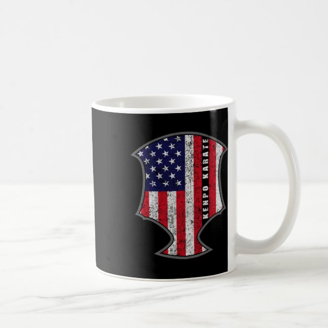 American Flag Kenpo Karate Fighter Patriotic Novel Coffee Mug (Right)