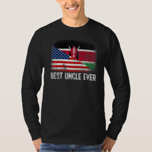American Flag & Kenya Flag Best Uncle Ever Family T-Shirt