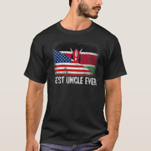 American Flag & Kenya Flag Best Uncle Ever Family T-Shirt