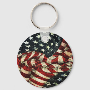 American Flag Key Ring