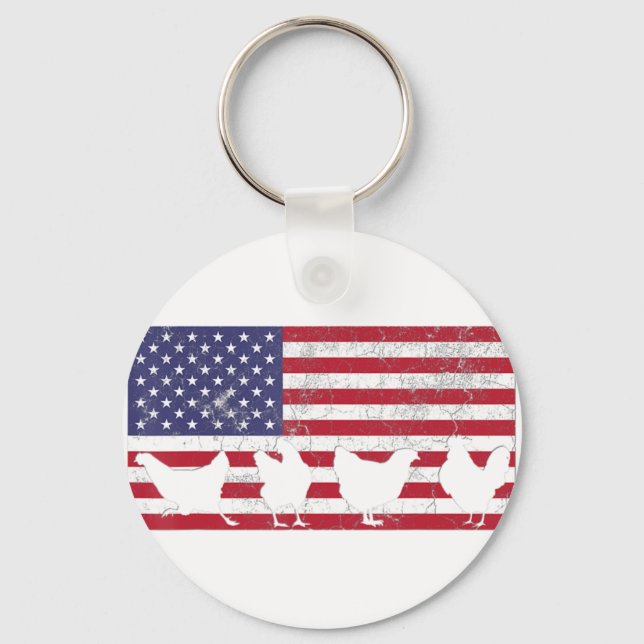 American Flag  Key Ring (Front)