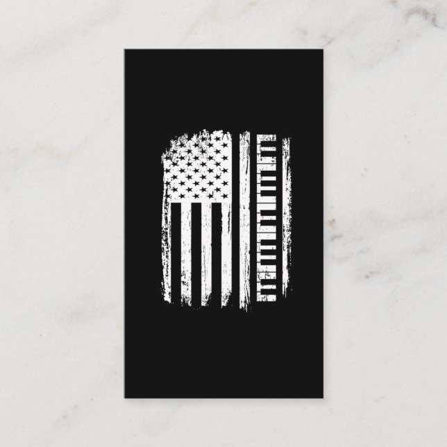 American Flag Keyboard Player Piano Music Pianist Business Card (Front)