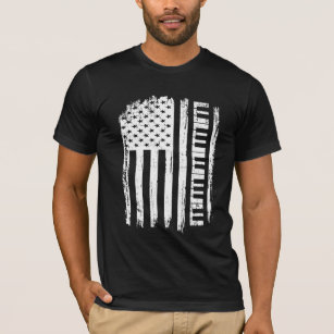 American Flag Keyboard Player Piano Music Pianist T-Shirt