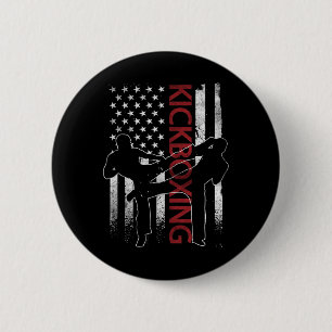American Flag Kickboxing Apparel Us Flag Kickboxer 6 Cm Round Badge