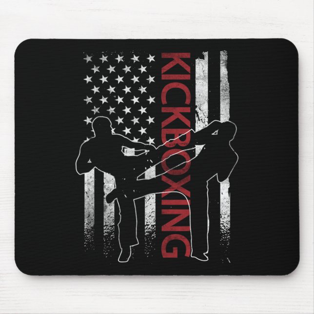 American Flag Kickboxing Apparel Us Flag Kickboxer Mouse Mat (Front)