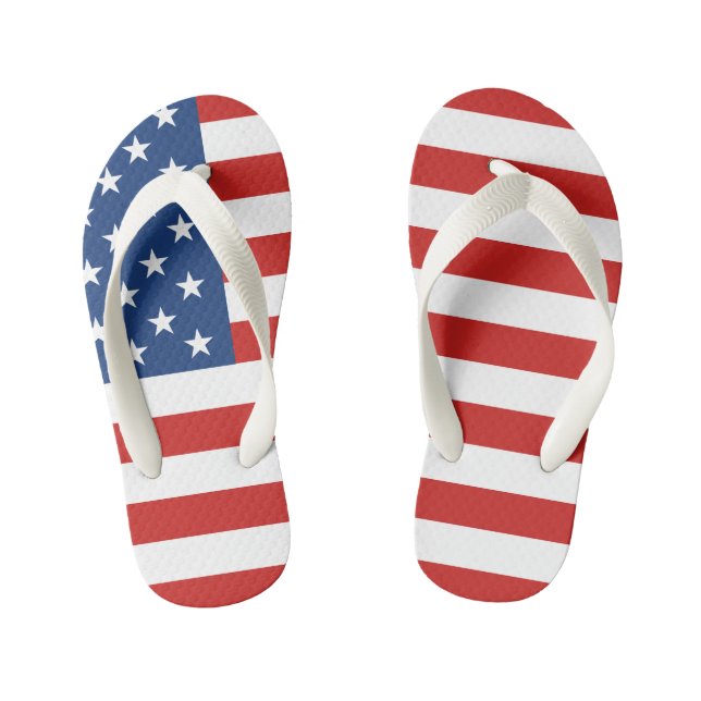 American Flag Kid's Flip Flops (Footbed)