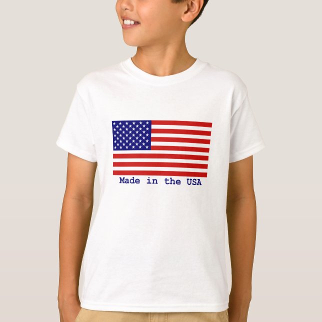 American Flag Kids T-shirt Made in the USA (Front)