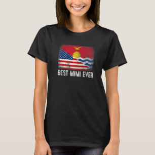 American Flag & Kiribati Flag Best Mimi Ever Famil T-Shirt